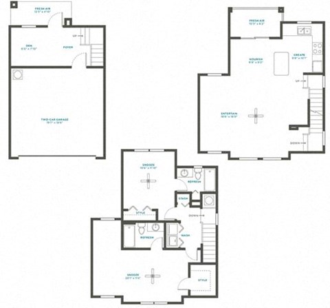 Floor plan for 2 beds, 2 baths, 1547 sqft