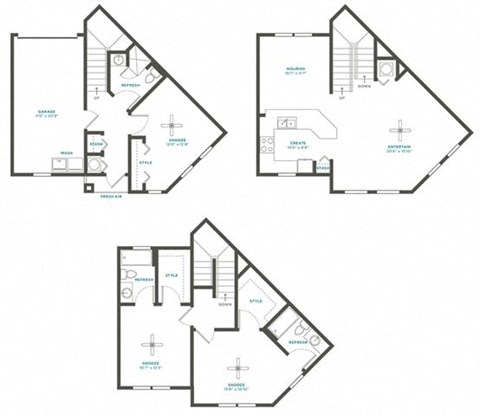 Floor plan for 3 beds, 3 baths, 1667 sqft