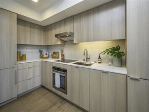 Honolulu apartment for rent - a visualization of a kitchen with purple lights