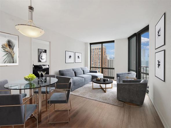 Chicago apartment for rent - an apartment with a living room and a dining room