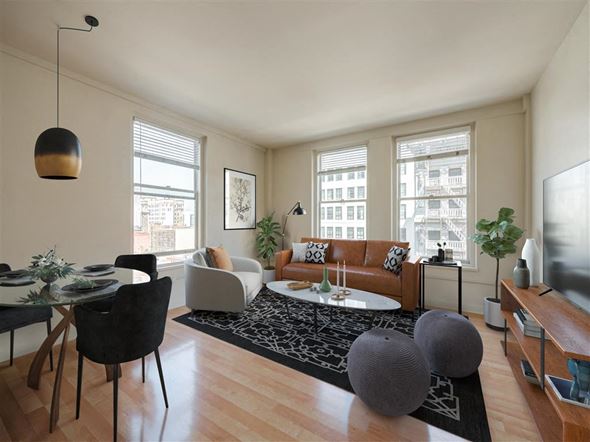 Los Angeles apartment for rent - a living room with a couch and a table