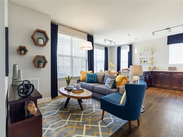 Mt Laurel Township apartment for rent - a living room with a couch and a table