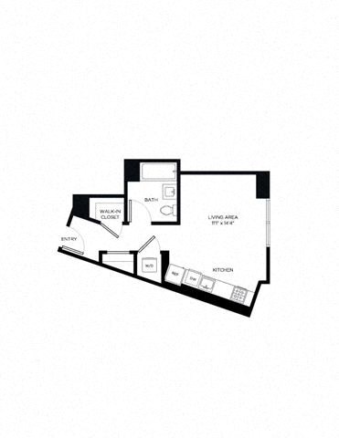 Floor plan for studio, 1 bath, 415 sqft
