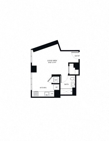 Floor plan for studio, 1 bath, 459 sqft