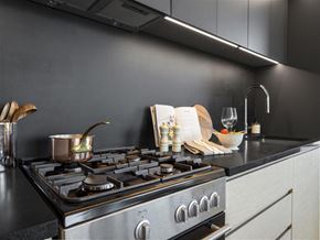Brooklyn apartment for rent - a kitchen with a stove and a sink