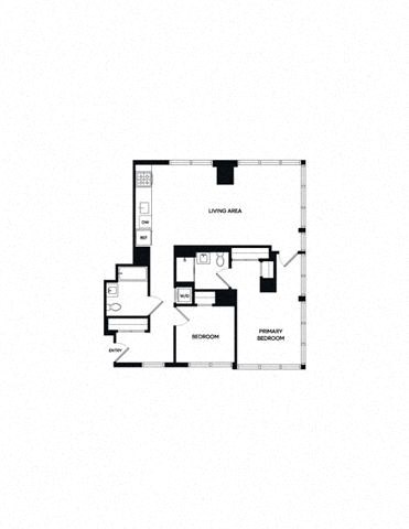 Floor plan for 2 beds, 2 baths, 1045 sqft