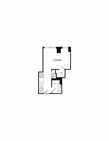 Floor plan for studio, 1 bath, 479 sqft