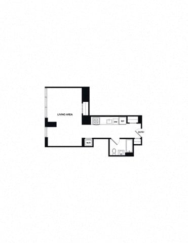 Floor plan for studio, 1 bath, 559 sqft