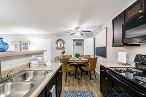 Columbus apartment for rent - our spacious kitchen and dining area at the preserve at polk apartments