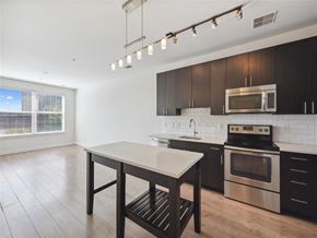 Alexandria apartment for rent - A modern kitchen with a stainless steel oven and microwave.