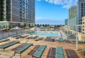 Jersey City apartment for rent - a view of the pool at vivo city condominiums with a pool