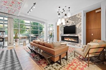 Pittsburgh apartment for rent - a living room with a couch and a fireplace