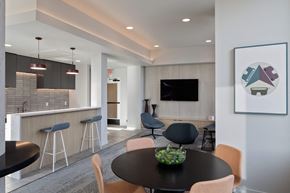 Beaverton apartment for rent - a dining room and kitchen with a table and chairs