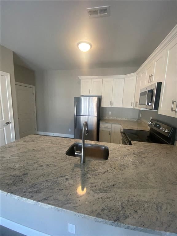 Getzville apartment for rent - a kitchen with a sink and a refrigerator