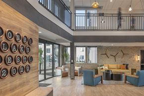 Fairfield apartment for rent - A modern interior with a wooden sign that reads "ON BREAK".