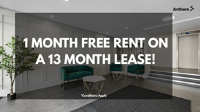 Calgary apartment for rent - A promotional image for a 1 month free rent on a 13 month lease offer.