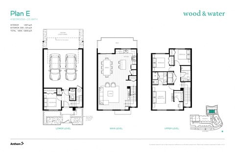 Floor plan for 4 beds, 2.5 baths, 1497 sqft