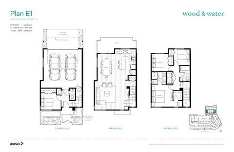 Floor plan for 4 beds, 2.5 baths