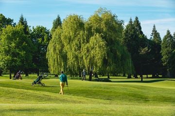 Surrey townhouse for rent - A man is playing golf on a sunny day.