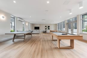 Coquitlam apartment for rent - A room with a pool table and a couch.