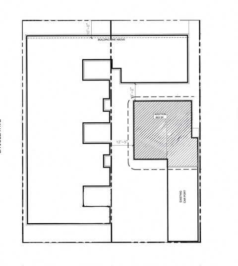 Floor plan for 1 bed, 1 bath, 1085 sqft