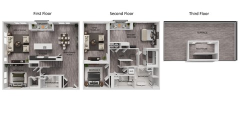 Floor plan for 3 beds, 3 baths, 2658 sqft