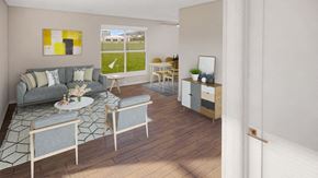 Plano apartment for rent - a living room with a couch and a table at Evana Grove, Plano Texas