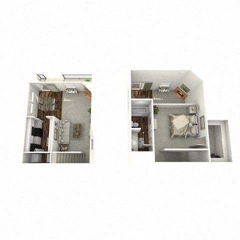 Floor plan for 1 bed, 1 bath, 700 sqft