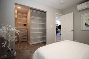 Lafayette apartment for rent - a large closet in a bedroom with a bed