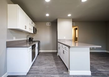 Quartz countertops in select apartments