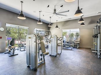 24-Hr fitness center featuring techno gym & ipod stations