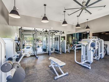 24-Hr fitness center featuring techno gym & ipod stations