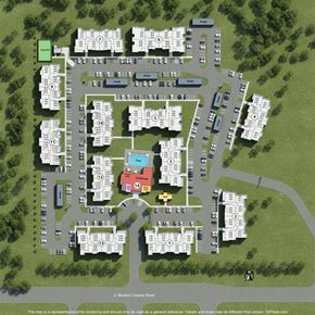 Burleson apartment for rent - A 3D rendered image of a map showing a layout of buildings with numbered sections.