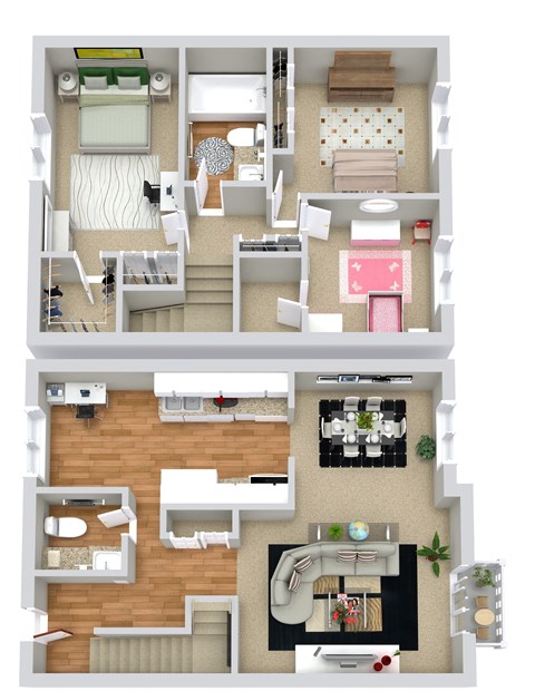 Floor plan for 3 beds, 1.5 baths, 1400 sqft