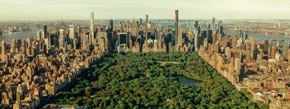 New York apartment for rent - A cityscape with a large green park in the middle.