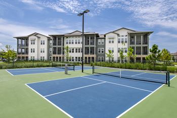 Lighted pickleball courts