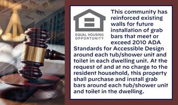 Grab bar accommodations