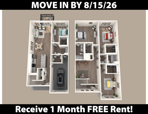 Floor plan for 4 beds, 3.5 baths, 2273 sqft