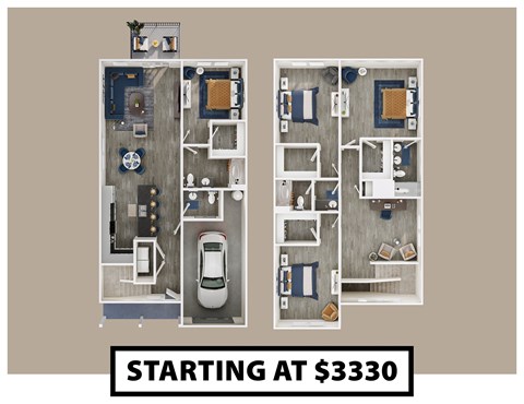 Floor plan for 4 beds, 3.5 baths, 2273 sqft