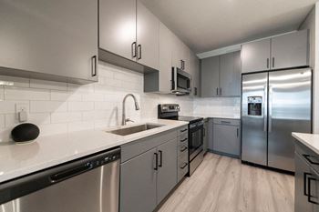 Contemporary gray cabinetry