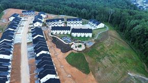 Knoxville townhouse for rent - A large housing development with a central courtyard.