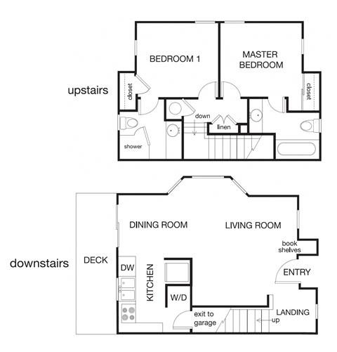 Floor plan for 2 beds, 2 baths, 920 sqft