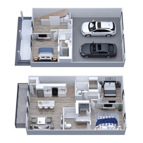 Floor plan for 3 beds, 3 baths, 1412 sqft