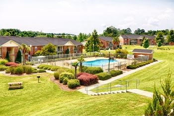 Expansive court yard with grills and picnic tables