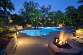South Coast Metro apartment for rent - Pool View In Night at The Aspens South Coast, South Coast Metro