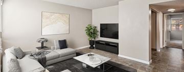 St. George apartment for rent - a living room with a couch and a tv