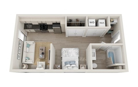 Floor plan for studio, 1 bath, 467 sqft