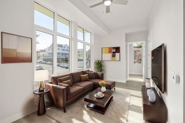 San Diego apartment for rent - a living room with a couch and a coffee table