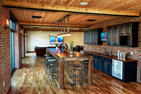 Indianapolis apartment for rent - a kitchen and dining room with a wooden table