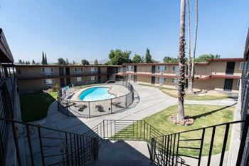 Pool view from staircase